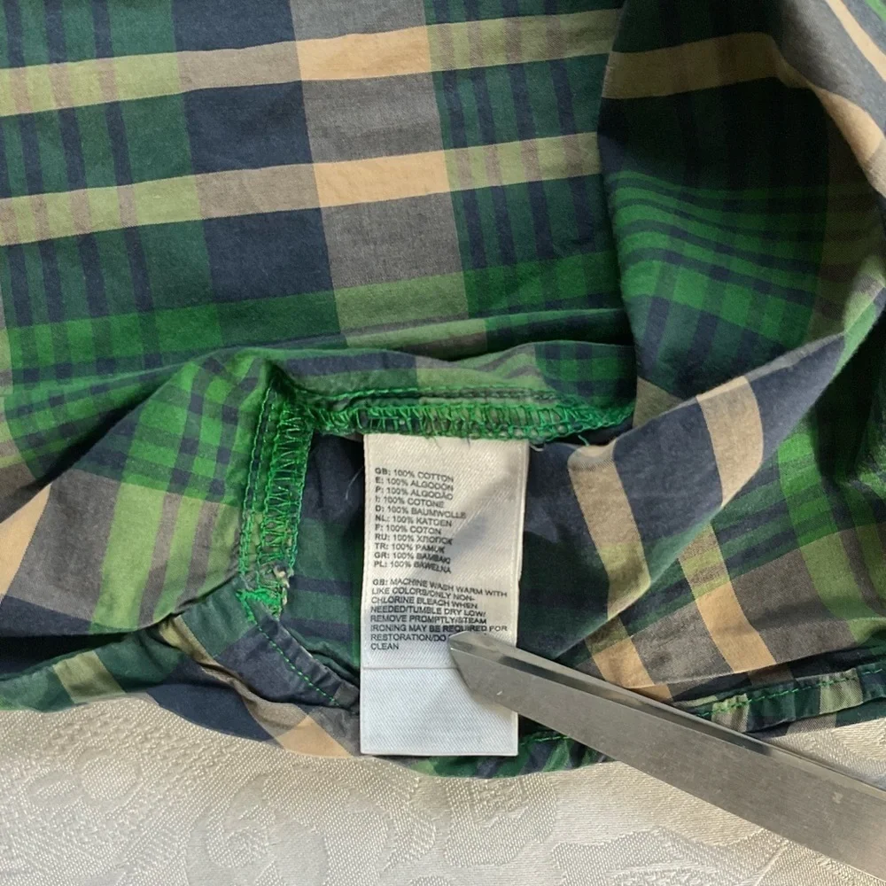 The North Face Men's Shirt Size Medium Green S/S Plaid California Heritage